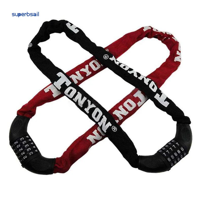Superbsail Digital Chain Bike Lock 5-Password Outdoor Anti-Theft Security for Motorcycles and Cycling Bicycle Accessories