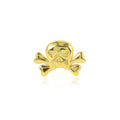 Delicate Shiny Sterling Silver Skull Thread Stud Earrings Gold Plated for Wedding Gift Party