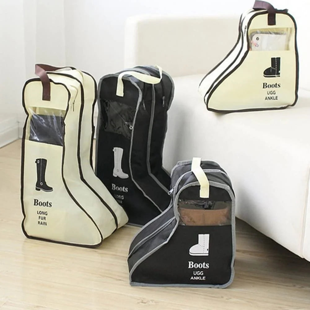 Portable Rain Boot and Shoes Storage Bag With Drawstring Dustproof Travel Zipper Pouch for Horse Riding and Long Riding Days