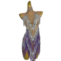 Sexy Sequin Tassel Birthday Prom Dress Las Vegas Show Dancer Stage Performance Costume Women Carnival Party Night Club Dress