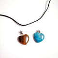 Crystal Crafts HUIYING Natural Crystal Heart Shape Necklace Tiger eye Gemstone Pendant for women