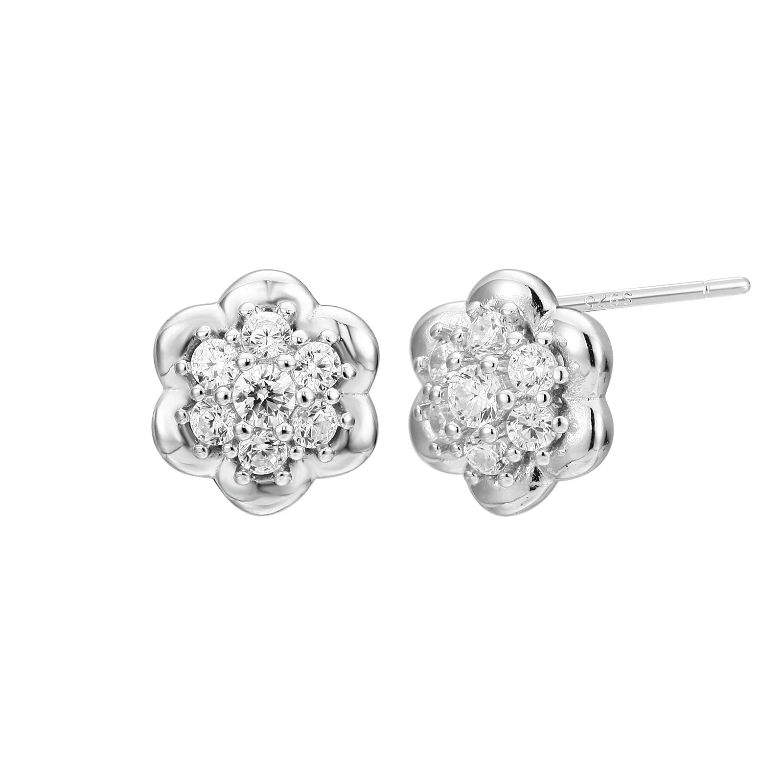 New Best Selling 925 Sterling Silver Clover Flowers Vvs1 Mosangshi Ladies Earrings Wholesale with GRA Certificate.