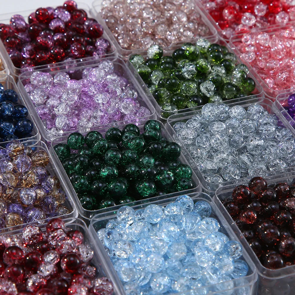 Fast Delivery Cheap 10mm Round Shape New Colored Ice Crack Bead 50pcs /bag Loose Beads for Diy Jewelry