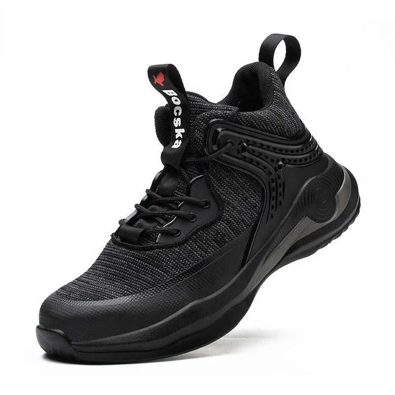 Wholesale Anti-smashing Anti-piercing Steel Toe Protective Work Shoes Middle-cut Protective Safety Shoes