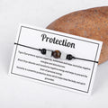 Natural Stone Beads Tiger Eye Protection Card Bracelet ST267