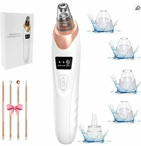 New Facial Pore Cleaner 5 Suction Power Rechargeable Blackhead Vacuum Kit Electric Acne Extractor Tool for Women
