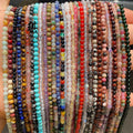 Wholesale Real Small Stone Beads Round Tiny Natural Stone Beads Amethyst Lapis Agate Loose Gemstone Beads for Jewelry Making