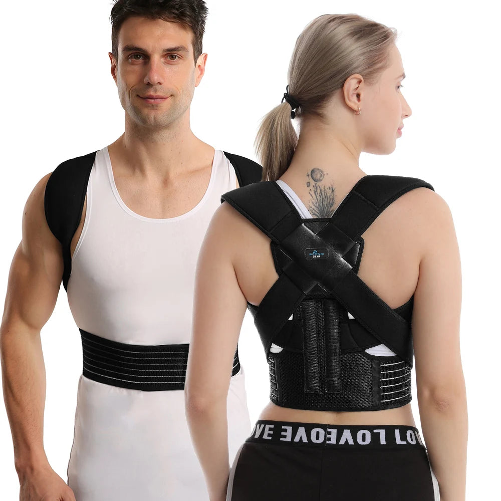 Adjustable Shoulder Belt Spine and Back Support Brace New Patent Posture Corrector for Men and Women
