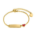 QIUHAN OEM Cute Stainless Steel Customised Name Child Adult Heart Bracelet