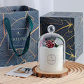 Wholesale Luxury Nordic 100% Soy Wax Aromatic Candles Wedding Gift Set Glass Dome Dried Flowers Fruit Paraffin Wax Cotton Bars