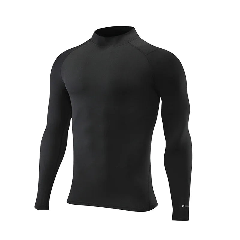 Custom Private Label Printed Canvas Long Sleeved Quick Drying Men's Fitness Top American Size Elastic Tight Fitting