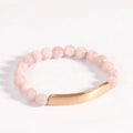 New Arrival Handmade Gift Pink Natural Opal Bracelets Women Lady Stretch Natural Stone Gemstone Bead Bracelet