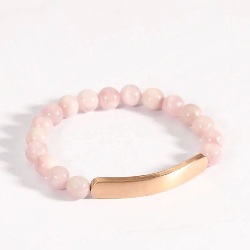 New Arrival Handmade Gift Pink Natural Opal Bracelets Women Lady Stretch Natural Stone Gemstone Bead Bracelet