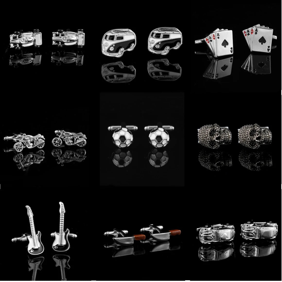 High End Copper Hollowed Out Vehicle Football Cufflinks Personalized Fun Silver Cufflinks Decoration for Men
