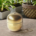 304 Stainless Steel Polished Creative Mesh Reusable Tea Strainer Golden Tea Ball Filter Infuser Model MX004