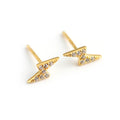 Fashion Minimalist Earrings Jewelry Women 925 Sterling Silver lightning Stud Earrings with Diamond Gold Plated Small Earrings