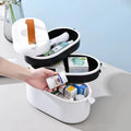 Portable 3 Layer First Aid Medical Storage Box With Lock Pill Box with Lock Large Medical Container Medical Kit