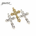 YuenZ Antique silver color cross Charms Pendants Jewelry Making DIY Handmade Craft 51*31mm T18