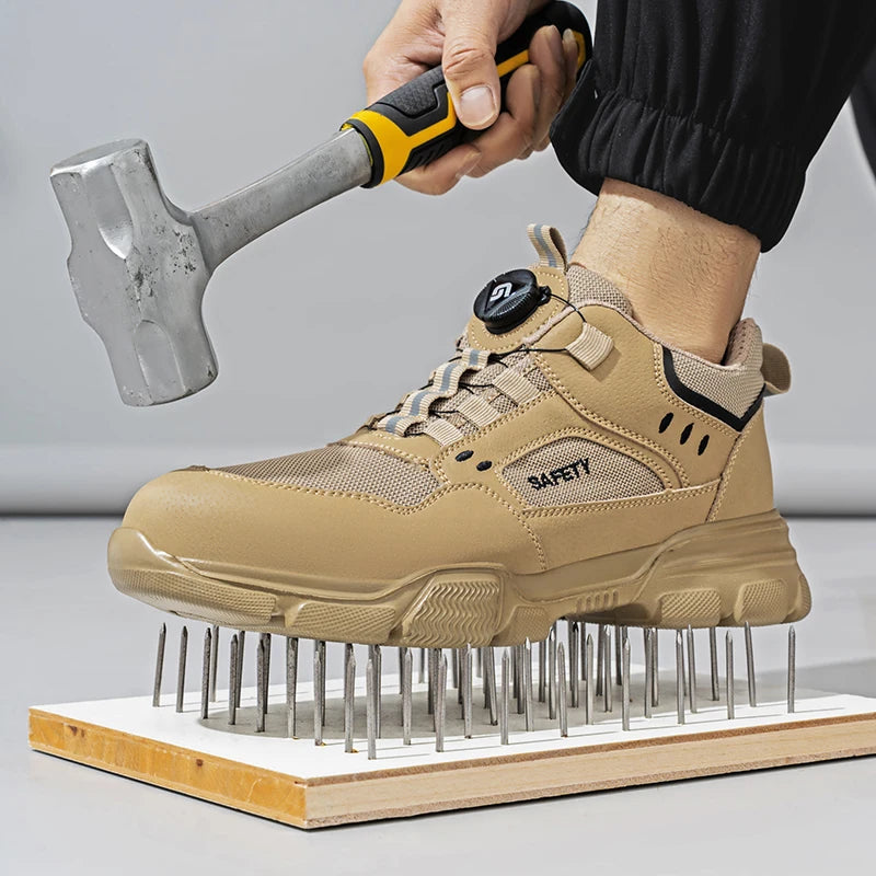 GUYISA 2025 New Upgraded Safety Shoes with Anti Smash and Anti Puncture Intelligent Buckle Work Shoes