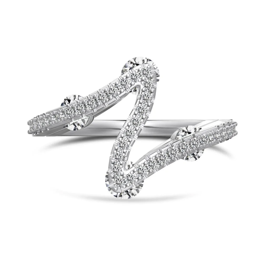 Dylam Special Design Trendy Fine Fashion Jewelry S925 Silver Gold Plated Geometric Wedding Band 5A Zirconia Bridal Women Rings