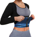 Women Plus Size Lightweight Reversible Windproof Long Sleeve Sweat Sauna Shaper Shirt with Zipper Waist Trimmer Workout Top
