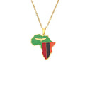 Factory Personalized Country Flag Custom Gold Plated Stainless Steel Africa Map Pendant Necklace with Rope Chain Ball Shape Gift