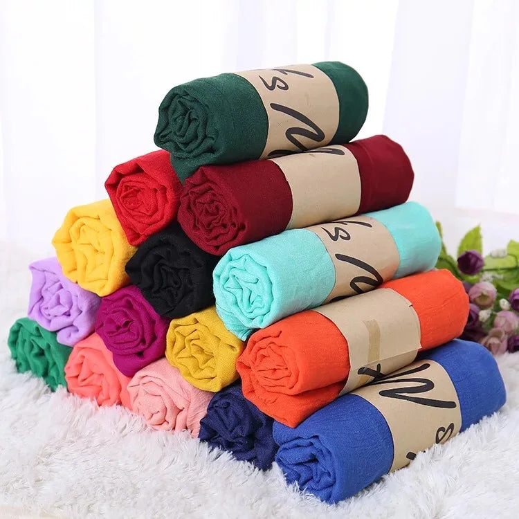 PROMISTAR 2025 New Arrival Women's Ethnic Style Scarf Shawl Different Colors Cotton Linen Hot Sale Gift Wholesale Hijab