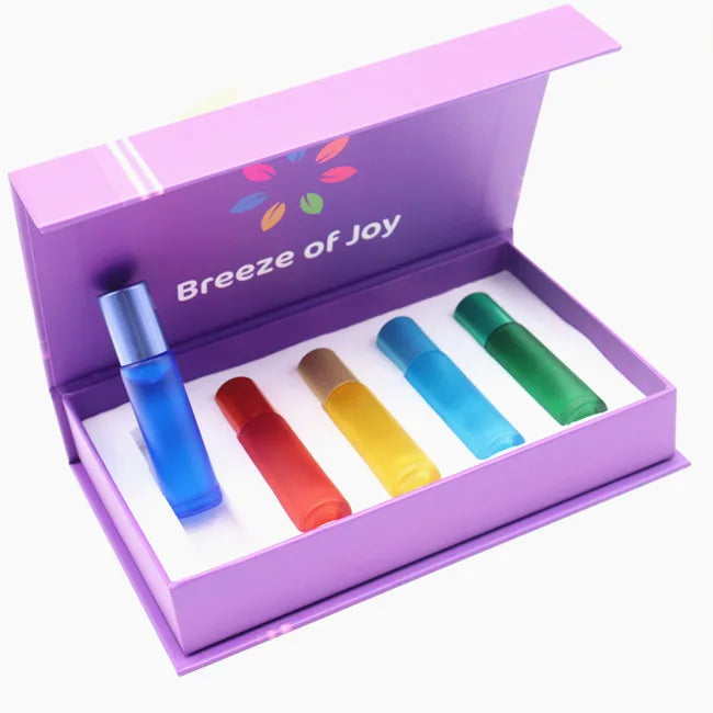 STOCK  Glass Essential Oil Roller Ball Bottle with Gift Box   5ml 10ml Roll on Bottles 10 ml with Gift Box for Perfume