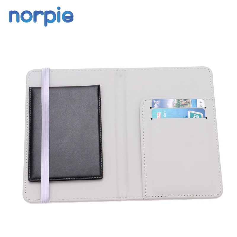 Double-sided Passport Cover Sublimation Blank PU Leather Passport Covers with Lanyard