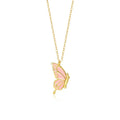 Wholesale butterfly Design Chain Necklace 925 Silver Enamel Necklace Gold Plated Fashion Necklace Jewelry for Women