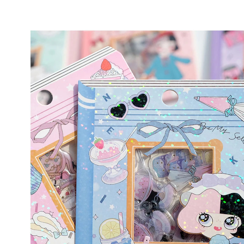 Nekoni Micoo Glitter  Phone Crystal Stickers Pack Kawaii Planner Cute Cool Girly Stickers Vinyl Laser Flake Stickers