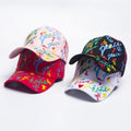 Custom Printed 6-Panel Graffiti Baseball Cap Adjustable Sports Cap for Men Women Outdoor Letter Pattern Common Fabric Feature