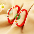 Wholesale Braided Imitated Jade New Arrival Peace Buckle Drawstring Adjustable Red Rope for Couples