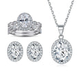 New Arrive Oval Cut Jewelry Sets 925 Sterling Silver Women Non Fade Jewelry Set