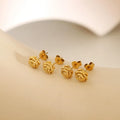 Fashion Gold Plated Rose Flower Minimalist Ear Studs Stainless Steel Rose Flower Earrings Jewelry