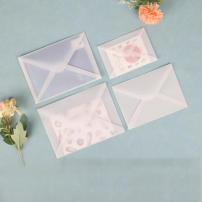 Best Selling Small Clear Vintage White Glassine Paper Envelope C5 Translucent Vellum Envelope for Wedding Invitation
