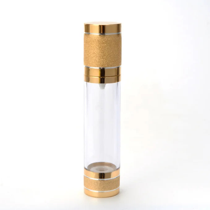 Skincare 15ml  30ml 50ml Refillable AS Plastic Airless Lotion Bottle Gold Rolling Sand Empty Airless Cosmetics Bottle