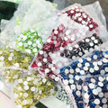 Yantuo Round Crystal Stone Glass Rhinestone Flat Back Non Hotfix Rhinestone for Nail Art Decoration