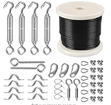 Metal Hardware Backyard Lighting Accessories Outdoor String Light Hanging Kit Globe String Light Suspension Kit