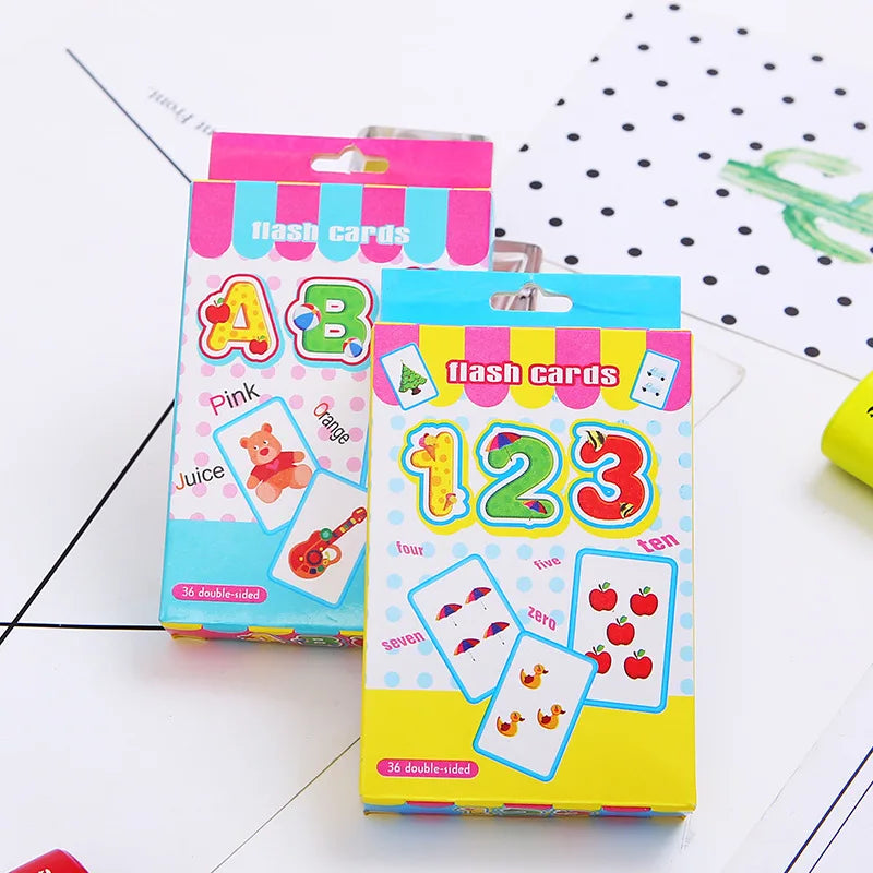 Children's Educational ABC 123 Writing Card for Set Glossy Paper English Letter Number Cards for Early Education Kindergarten