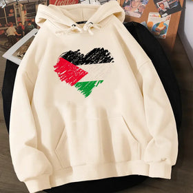 Fitspi Palestine Hoodies Male Plus Size Hip Hop Digital Printed Hoddie Clothing Harajuku Sweatshirt Pullover