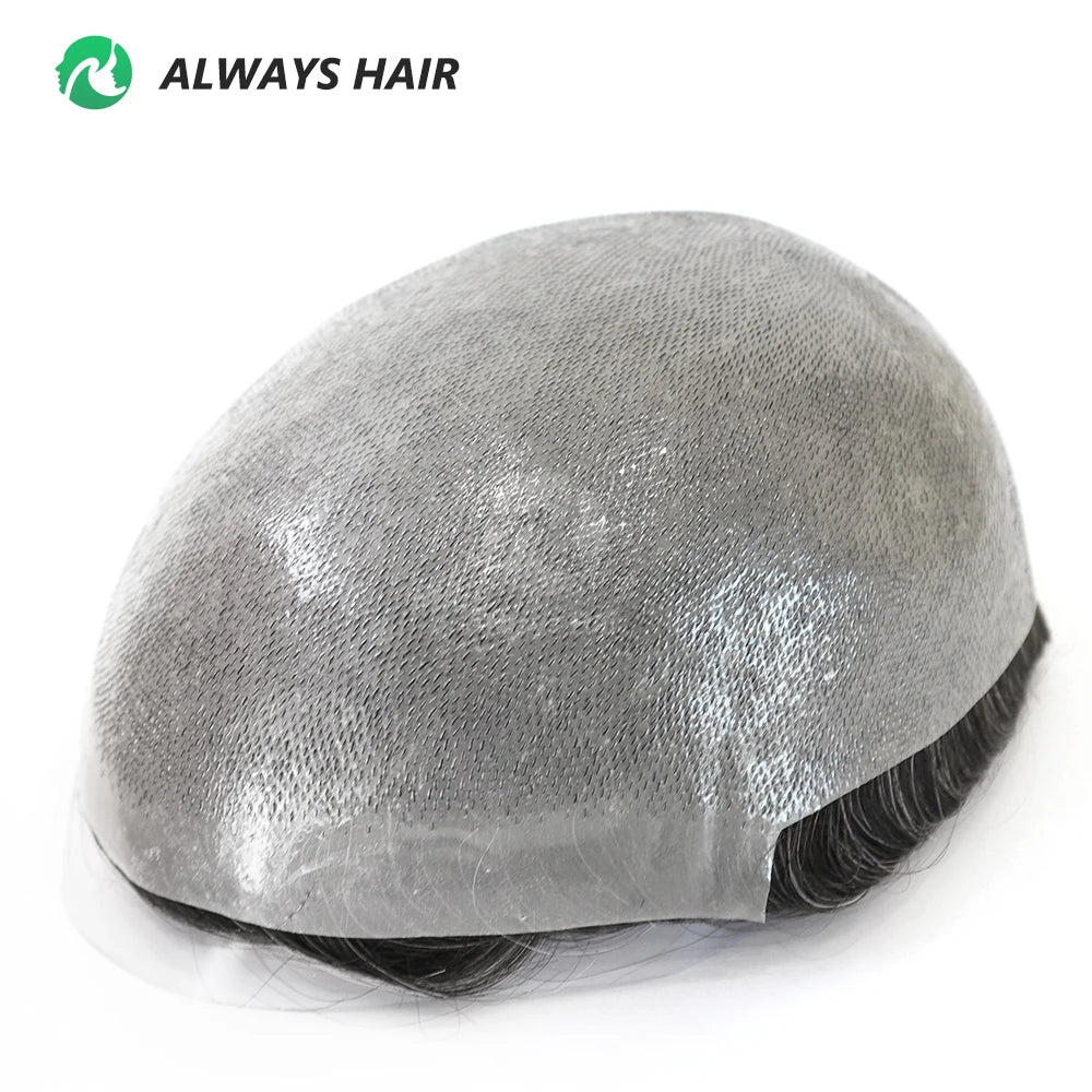 Thinskin V - All V Loop Invisible Thin Skin Toupee Indian Human Hair Men Wig