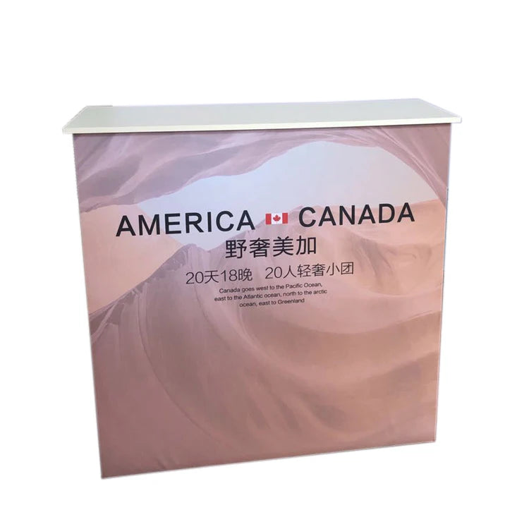Function Aluminum Reusable DIY Tool-Free Trade Show Exhibition Booth Promotion Desk Reception Showcase Counter