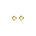 925 Sterling Silver Simple Hollow Four-leaf Clover Spiral Earrings Gold Plated Fashionable Girls Jewelry for Gift