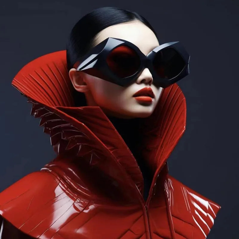 YTSLM HRH-3698 Wholesale 2024 New Classic Punk High-quality Designerwomen Fashion Lunettes De Luxe Geometric SUNGLASSES