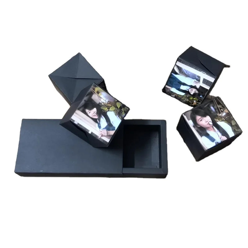 DIY Romantic Engagement Party Coated Explosion Surprise Photo Album Creative Gift Bounce Box Jump Cubes Embossing Recycled