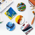 8 DIY Coasters Silica Gel Mould Epoxy Coasters Mould Agate Coasters Mould Includes Round and square Shaped