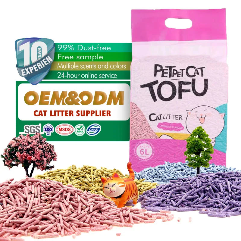 Factory Wholesale Tofu cat Litter Deodorizing Clumping Manufacturer Pet cat Litter Clumping Toilet Tofu cat Litter