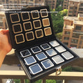 Wholesale Small Iron Ring Display Transparent PU Leather Jewelry Case Bare Diamond Storage Box Gem Surface for Small Display