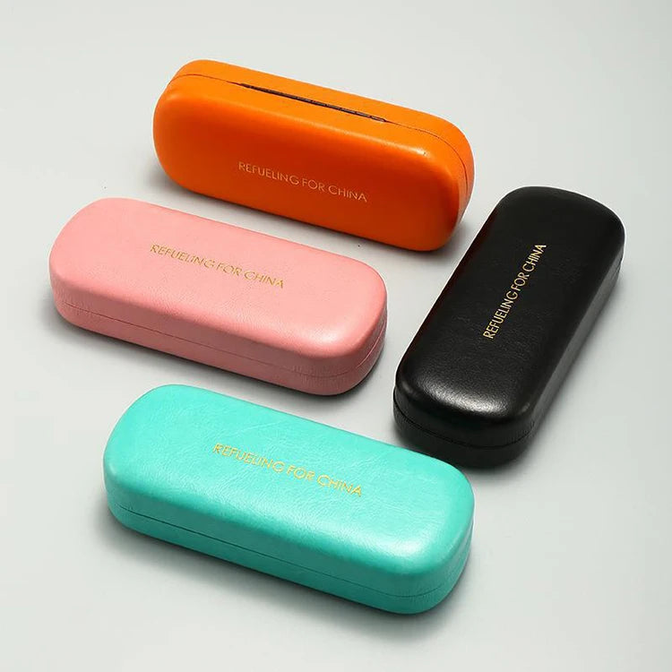 Custom Logo Multicolor Hard Shell Leather Myopia Eyewear Spectacle Eyeglasses Glasses Cases